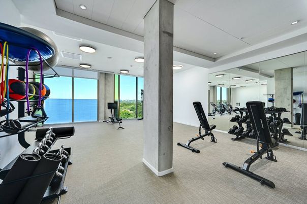 Fitness Equipment, Gym, Interior, Recessed Lighting, Water