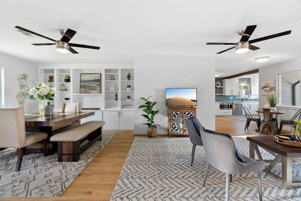Dining room, Interior, Wood Texture Flooring