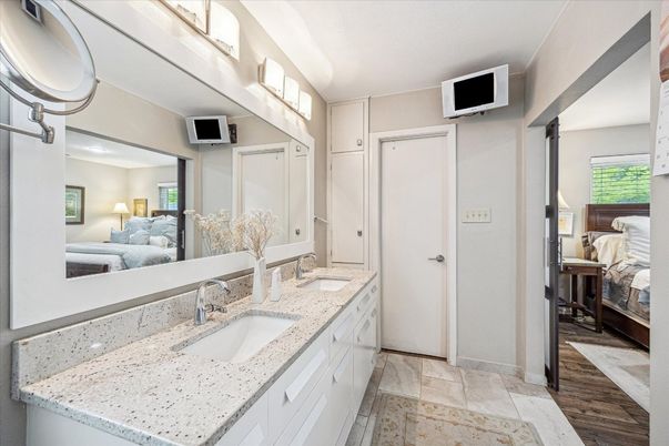 Bathroom, Bedroom, Dual Sink Vanities, Interior, Wood Texture Flooring