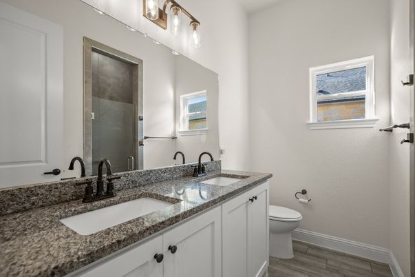 Bathroom, Dual Sink Vanities, Interior, Wood Texture Flooring