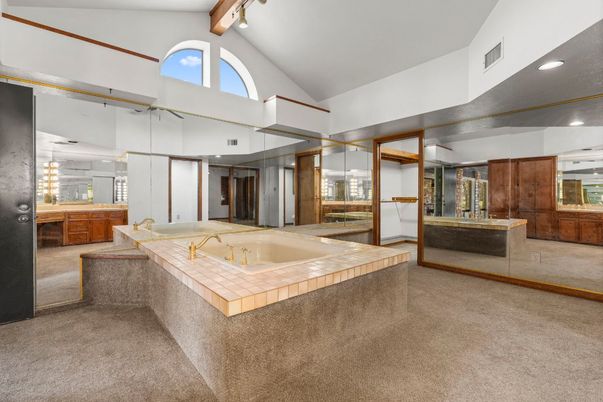 Bathroom, Glass Shower, Interior, Recessed Lighting, Tile Countertops