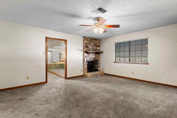 Empty room, Fireplace, Interior