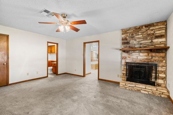 Empty room, Fireplace, Interior, Stone Walls