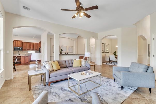 Dining room, Interior, Kitchen, Living room, Recessed Lighting
