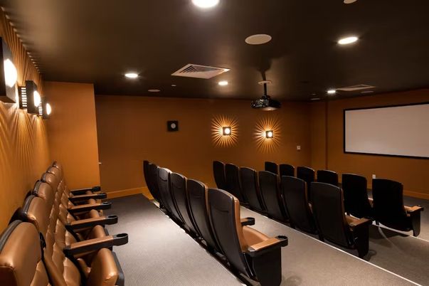 Home Theatre Room, Interior, Projection Screen, Recessed Lighting, Theatre Room