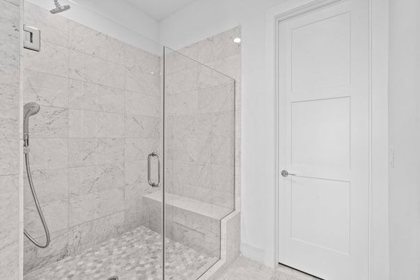 Bathroom, Glass Shower, Interior, Marble Walls