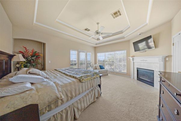 Bedroom, Fireplace, Interior