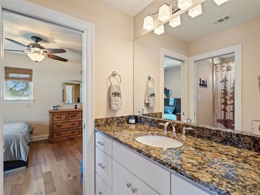 Bathroom, Dual Sink Vanities, Interior, Wood Texture Flooring