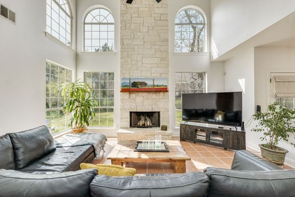 Fireplace, Interior, Living room, Stone Walls