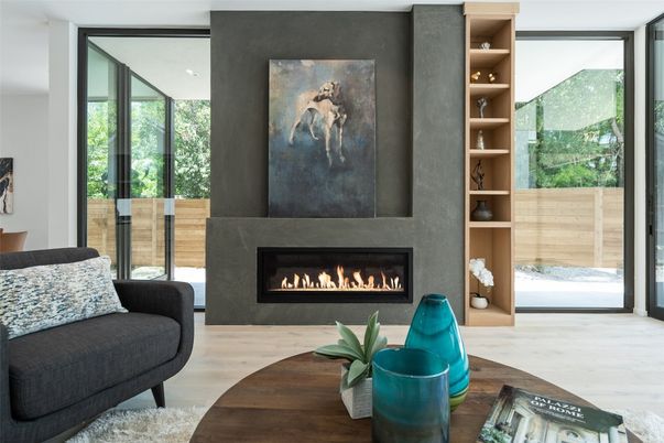 Fireplace, Interior, Wood Texture Flooring