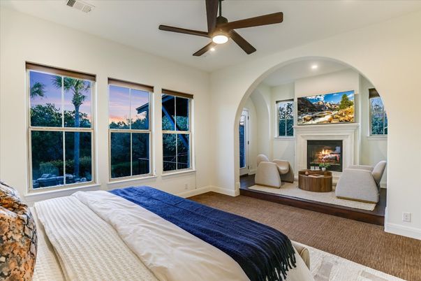 Bedroom, Fireplace, Interior, Recessed Lighting