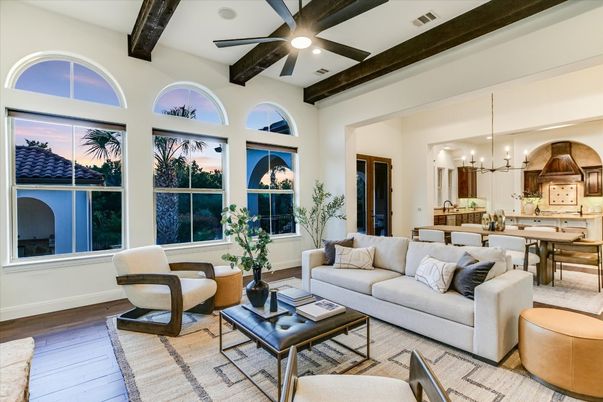 Dining room, Interior, Kitchen, Living room, Pendant Lights, Recessed Lighting, Wooden Beams, Wood Texture Flooring
