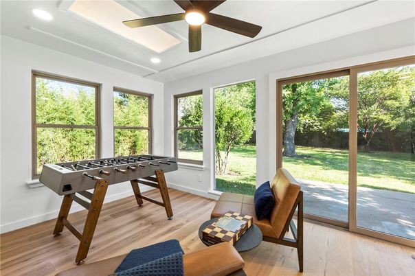 Game Room, Interior, Recessed Lighting, Wood Texture Flooring