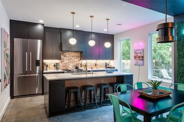 Interior, Kitchen, Pendant Lights, Recessed Lighting, Stainless Steel Appliances