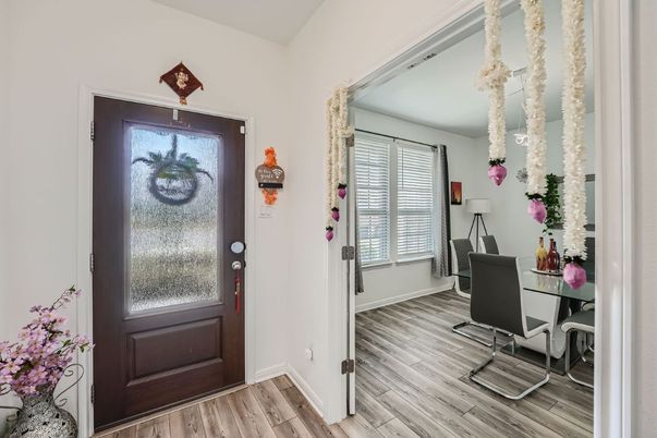 Home Office, Interior, Pendant Lights, Wood Texture Flooring