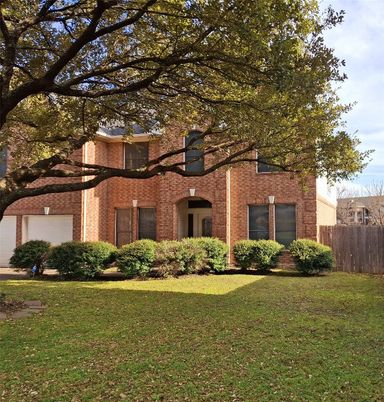 Attached, Backyard, Exterior, Facade, Brick Facade, French Provincial