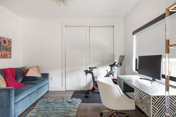 Fitness Equipment, Home Office, Interior, Wood Texture Flooring