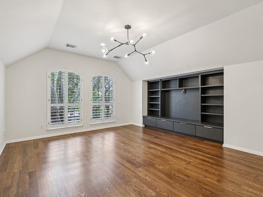 Empty room, Interior, Pendant Lights, Wood Texture Flooring