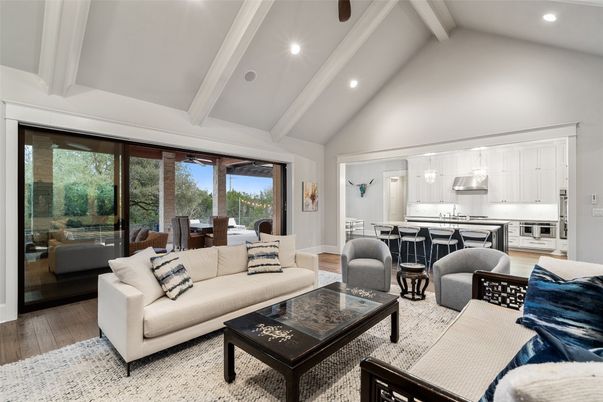 Dining room, Interior, Kitchen, Living room, Pendant Lights, Recessed Lighting, Stainless Steel Appliances, Wood Texture Flooring