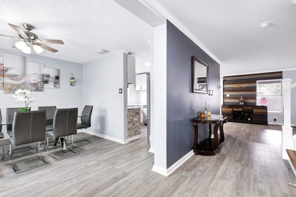 Dining room, Interior, Wood Texture Flooring
