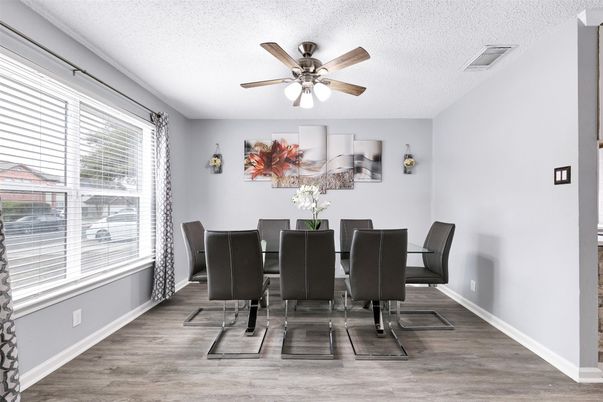 Dining room, Interior, Wood Texture Flooring