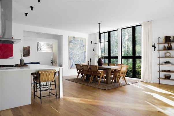 Dining room, Interior, Wood Texture Flooring