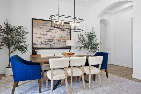 Chandelier, Dining room, Interior, Pendant Lights, Wood Texture Flooring