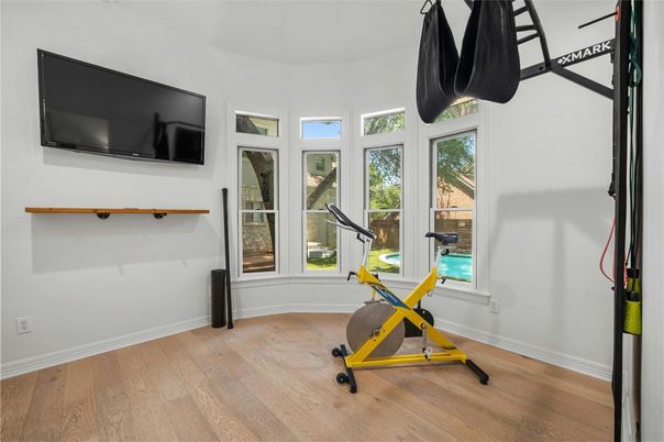 Fitness Equipment, Interior, Wood Texture Flooring