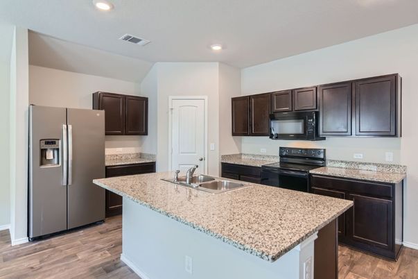 Interior, Kitchen, Recessed Lighting, Wood Texture Flooring