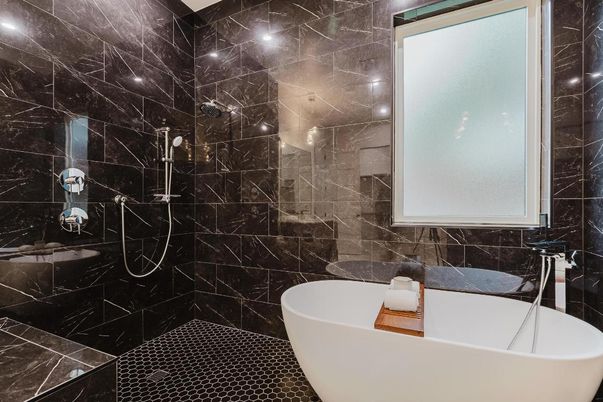 Bathroom, Free Standing Baths, Interior, Marble Walls
