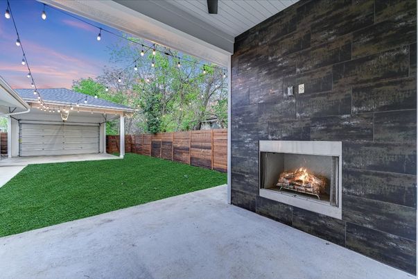 Backyard, Detached Garage, Exterior, Fireplace