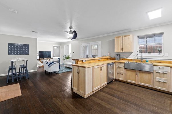 Interior, Kitchen, Living room, Wood Texture Flooring