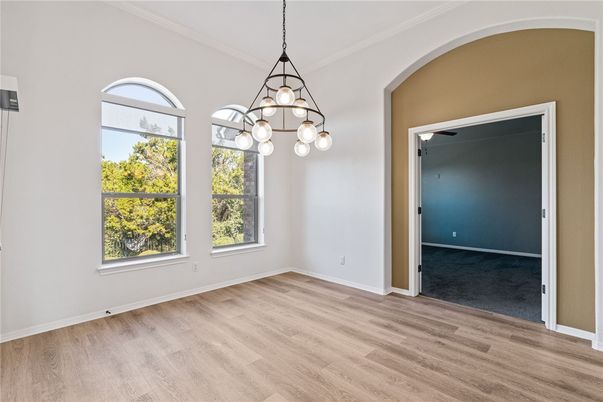 Empty room, Interior, Pendant Lights, Wood Texture Flooring