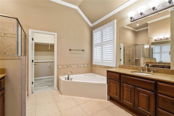 Bathroom, Dual Sink Vanities, Glass Shower, Interior