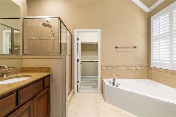 Bathroom, Dual Sink Vanities, Glass Shower, Interior