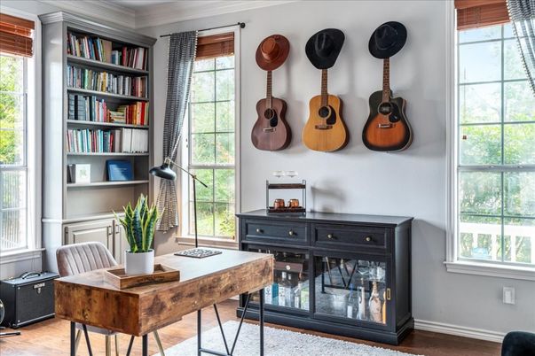 Home Office, Interior, Wood Texture Flooring