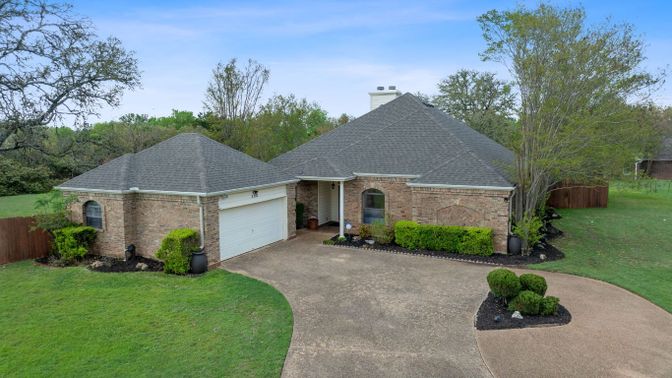 Attached, Backyard, Exterior, Facade, Brick Facade, French Provincial