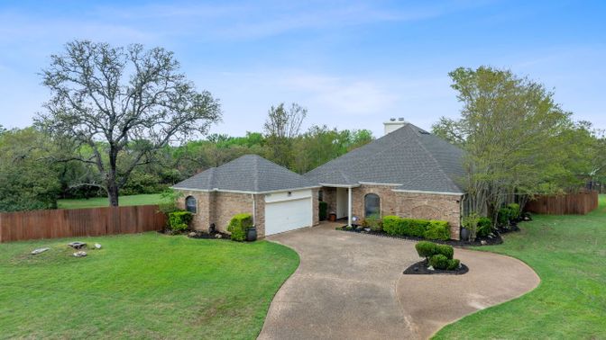 Attached, Backyard, Exterior, Facade, Brick Facade, French Provincial