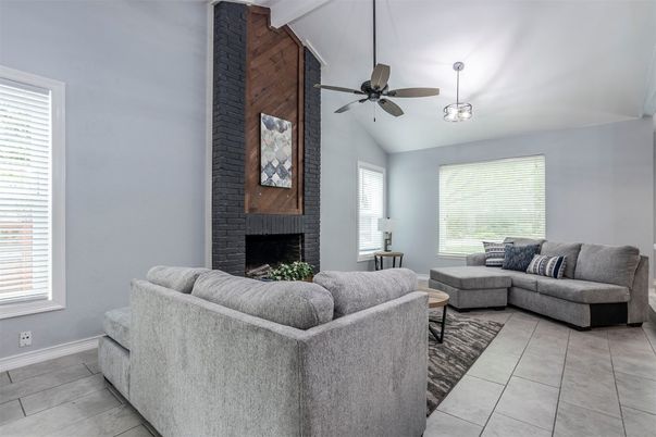 Fireplace, Interior, Living room, Pendant Lights