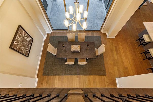 Chandelier, Dining room, Interior, Wood Texture Flooring
