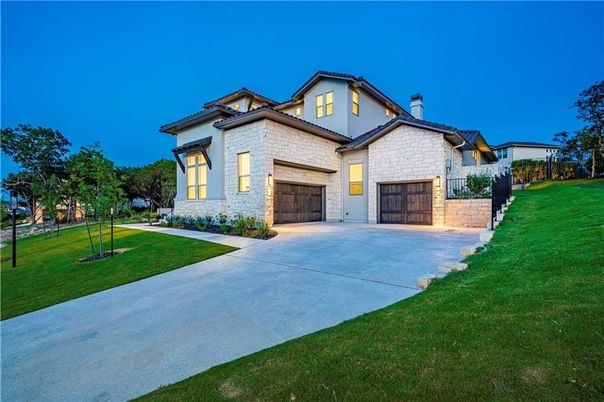 Attached, Backyard, Exterior, Facade, Brick Facade, Mediterranean