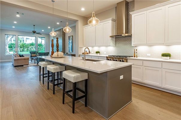 Interior, Kitchen, Living room, Pendant Lights, Recessed Lighting, Stainless Steel Appliances, Wood Texture Flooring