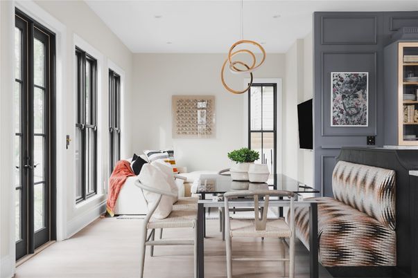 Interior, Living room, Pendant Lights, Recessed Lighting, Wood Texture Flooring