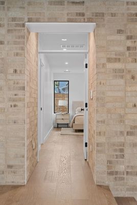 Bedroom, Interior, Recessed Lighting, Stone Walls