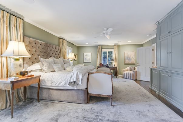 Bedroom, Interior, Recessed Lighting, Stone Walls, Wood Texture Flooring