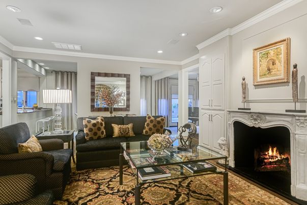 Fireplace, Interior, Living room, Recessed Lighting