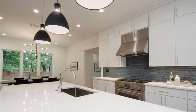 Interior, Kitchen, Pendant Lights, Recessed Lighting, Stainless Steel Appliances