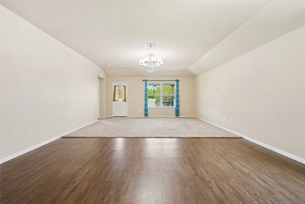 Chandelier, Empty room, Interior, Wood Texture Flooring