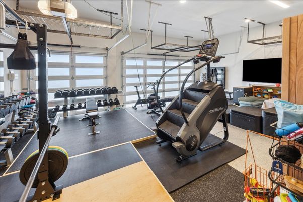 Fitness Equipment, Gym, Interior, Recessed Lighting