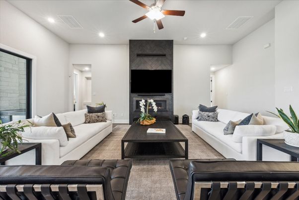Fireplace, Interior, Living room, Recessed Lighting